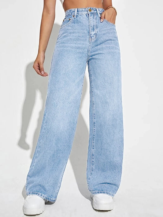 EclixAura™ - High-Waist Wide Leg Jeans